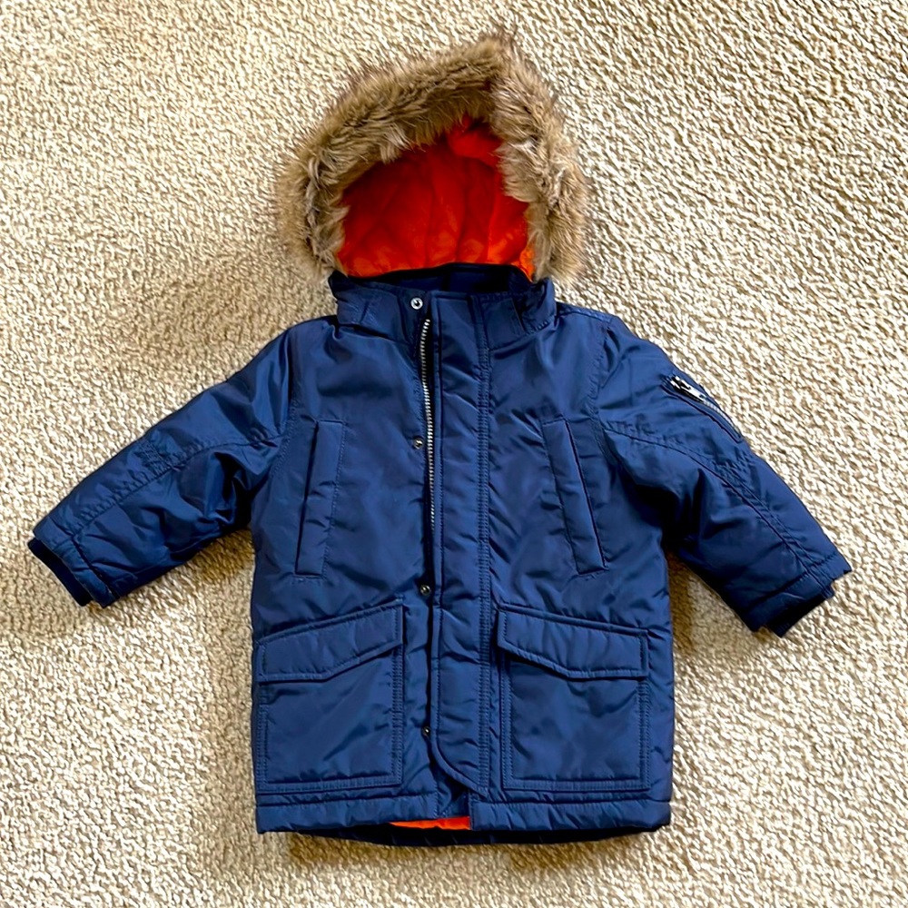H&M Boys Weatherproof Faux Fur Puffer Jacket Size 1.5 - 2Y